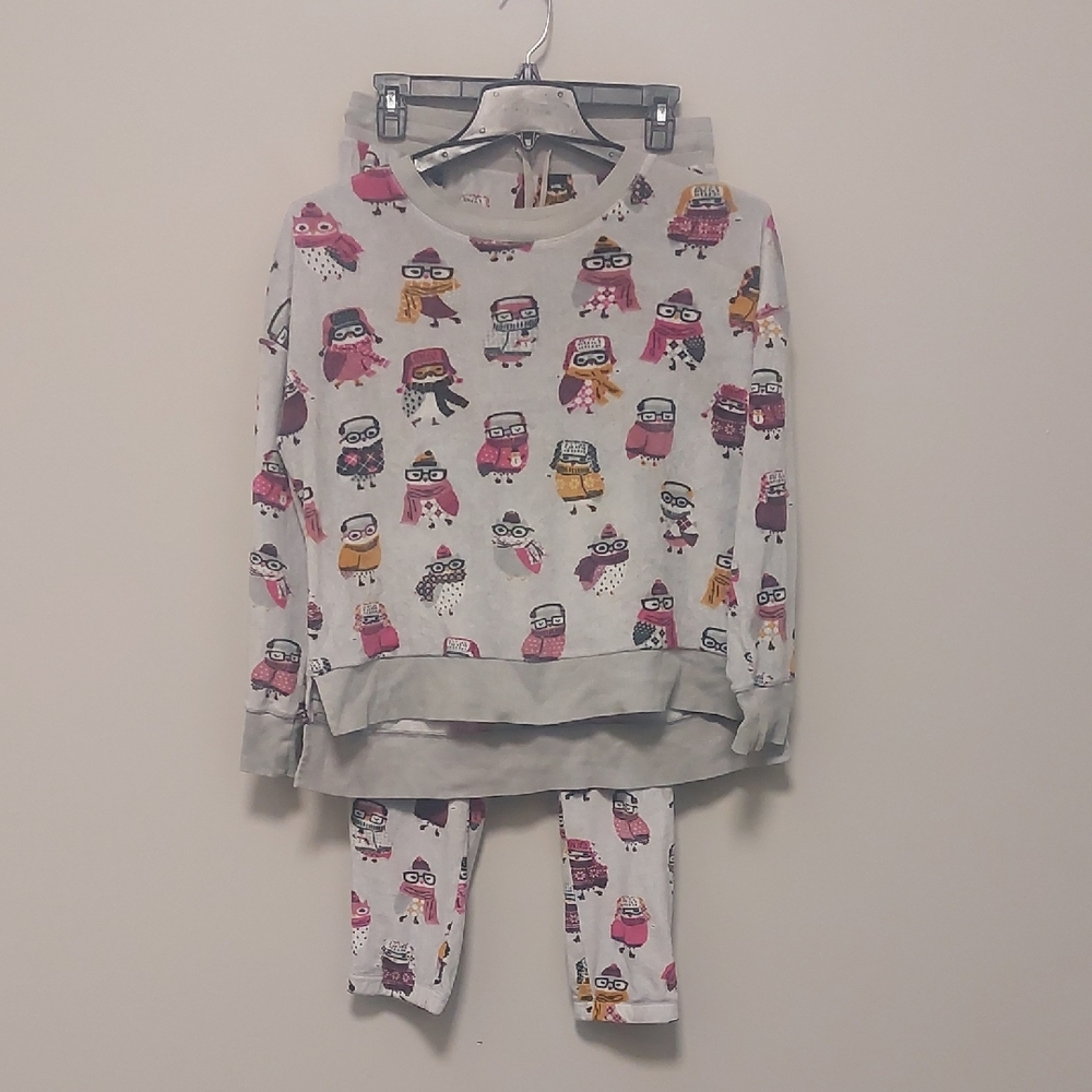 Secret Treasures Gray Winter Owls Soft Cozy Pajama Set Sz S 4-6